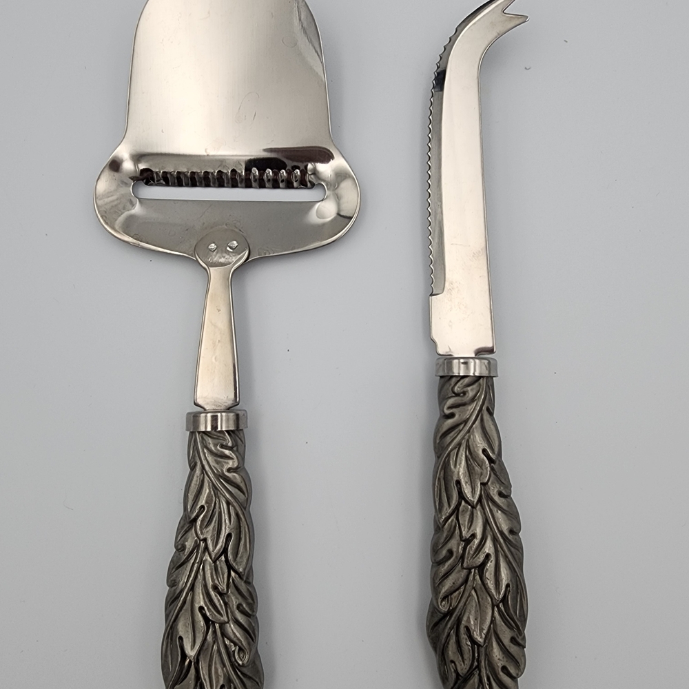 Silver Cheese Slicer and Knife Set